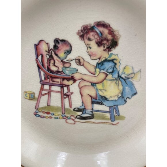 Vintage International Silver Co Baby Feeding Dish By Salem China Co - Picture 3 of 16